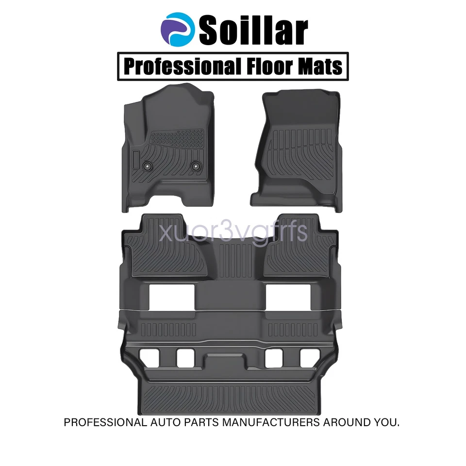 For 2015-2020 Chevrolet Tahoe GMC Yukon TPE 3D Floor Mats Liners 3rd Row Set 4x - Image 2 of 4