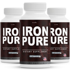  3 Pack Iron Pure Advanced Male Pills Formula IronPure Supplement Capsules