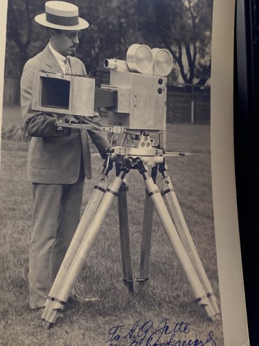RARE ANTIQUE MOVIE INVENTOR CAMERA PHOTOGRAPH SIGNED P. JOHN BERGGREN FILM MAKER - Picture 3 of 8