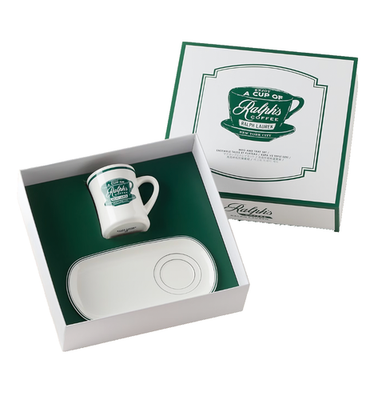 100% Authentic Limited Edition Ralph's Coffee Cup and Treats Tray