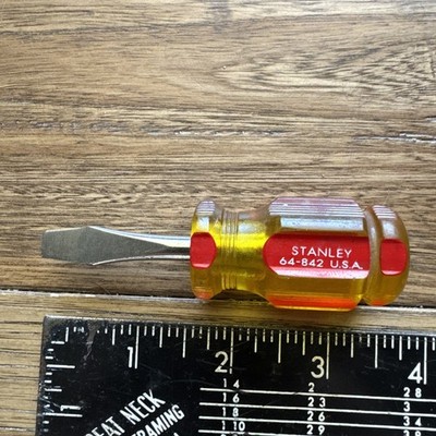 Stanley 64-842 Flat Head Slotted Short Stubby Screwdriver 3½'' Made In USA