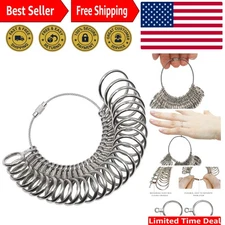 Compact Ring Sizer Tool Set - Half Sizes Included, Perfect for Online Shoppers
