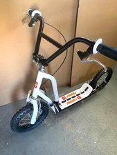 12" Push & Kick Scooter Hand Brakes Air Wheels BMX Handlebar Black/White