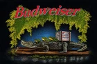 Budweiser Poster Vintage Alligator Frogs Beer 12x8in Metal Sign Poster