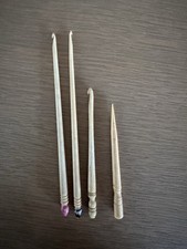 Vintage Turned Bone Crochet Lace Hooks 3 Sizes Plus Awl