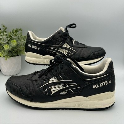 Asics Men s Gel Lyte III OG Black Cream Leather Sneakers Shoes Size 10