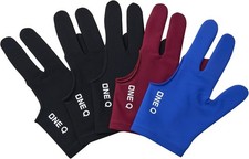 ONEQ 3 Fingers Billiard Gloves Snooker Cue Professional 3 Colors Spandex 5pcs/