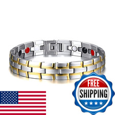 Emmori Stainless Steel Magnetic Therapy Bracelet For Men Women Adjustable