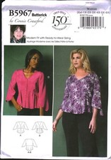 5967 UNCUT Butterick Sewing Pattern Misses Loose Fitting Buttoned Front Blouse