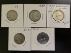 1934P Choice to Gem Unc, 34P(2), 34D(2) Washington Silver Quarters 5 Coins