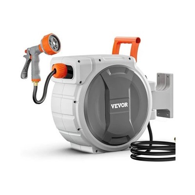 VEVOR Retractable 65 ft x 1/2 inch 180° Swivel Wall-Mounted Garden Water Hose