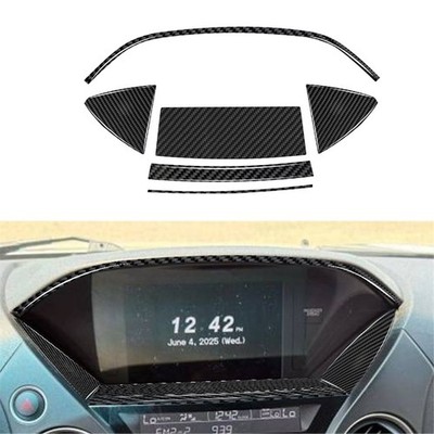 6PCS For Honda Pilot 2012-15 Carbon Fiber Center Screen Frame Interior Trim