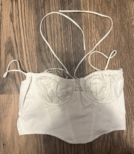 Princess Polly White Bustier Corset Top Size US4- Underwired and Zipper close