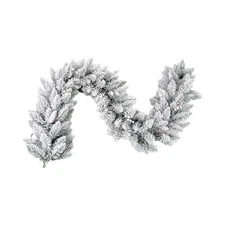 6ft Flocked Artificial Christmas Garland with Pine Cones & Red Berries Decorate