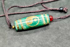 Ciondolo perline di agata tibetana antica Dzi Tibet artigianato cinese
