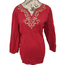 SONOMA red cotton blouse- size XL