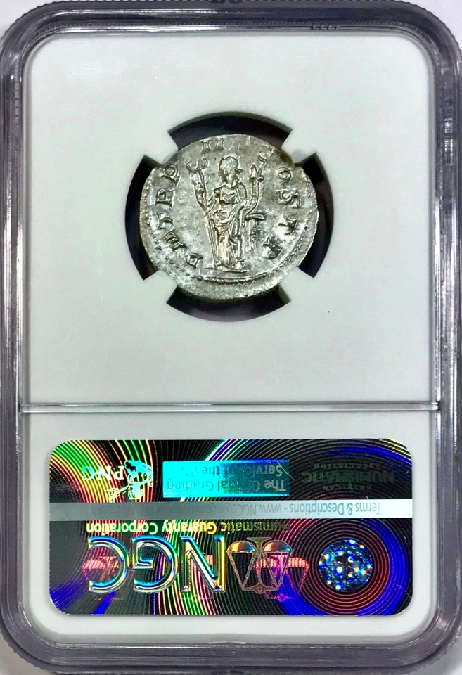 244-249 AD Philip I Ancient Roman Silver Double Denarius Coin NGC MS Mint State - Image 3 of 4