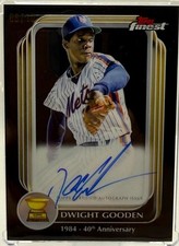 2025 Topps Finest Rookie Cup Black Refractor /10 Dwight Gooden On Card Auto. rookie card picture
