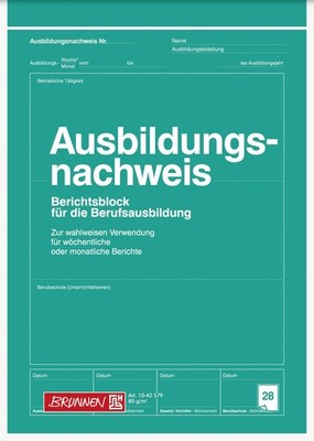 Brunnen Ausbildungsnachweis, A4, blanko, weiß