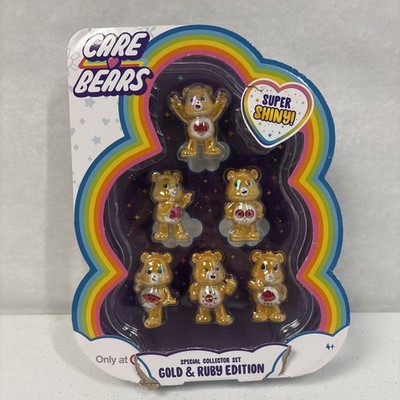 Care Bears Super Shiny Gold & Ruby Edition Collector 6-Pack New