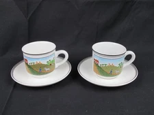 (2) Villeroy & Boch Design Naif Demitasse Cups & Saucers