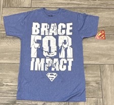 2016 Superman Brace for Impact Workout Wicking Activewear T-Shirt Size Small
