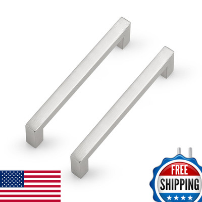Probrico 30 Pack Hole Centers 5 inch Brushed Nickel Kitchen Cabinet Pulls Square