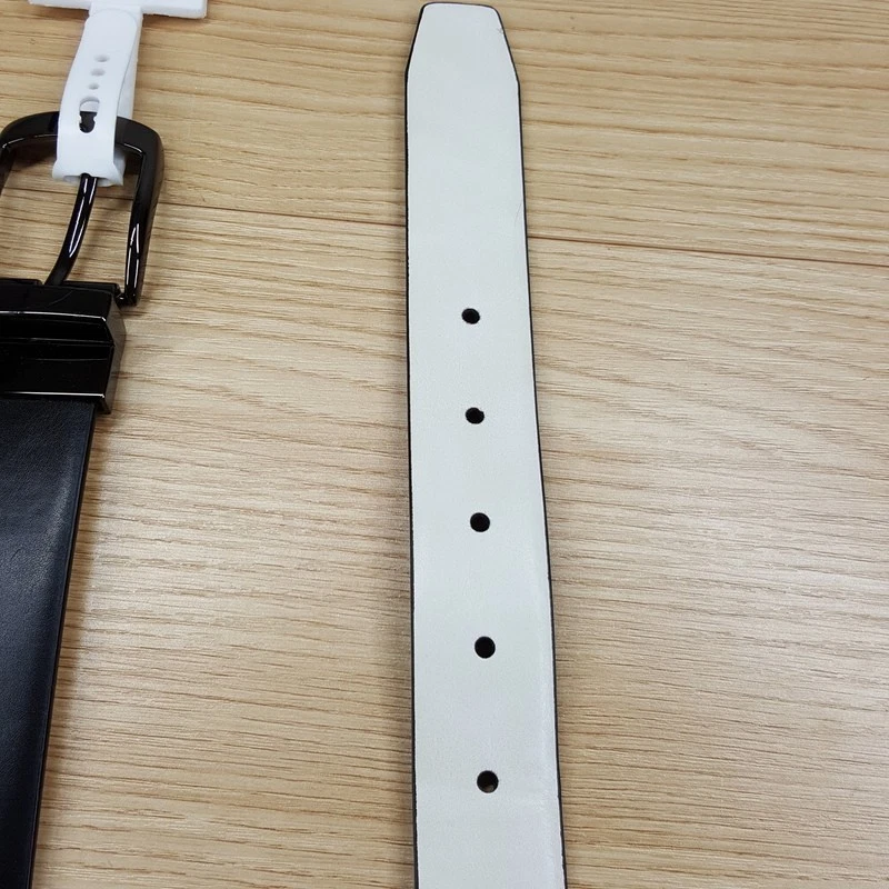 ALFANI Cinturón Hombre Talla XL 42 44 Negro Blanco Reversible Imitación Cuero Vestido Moderno Foto 2 de 4