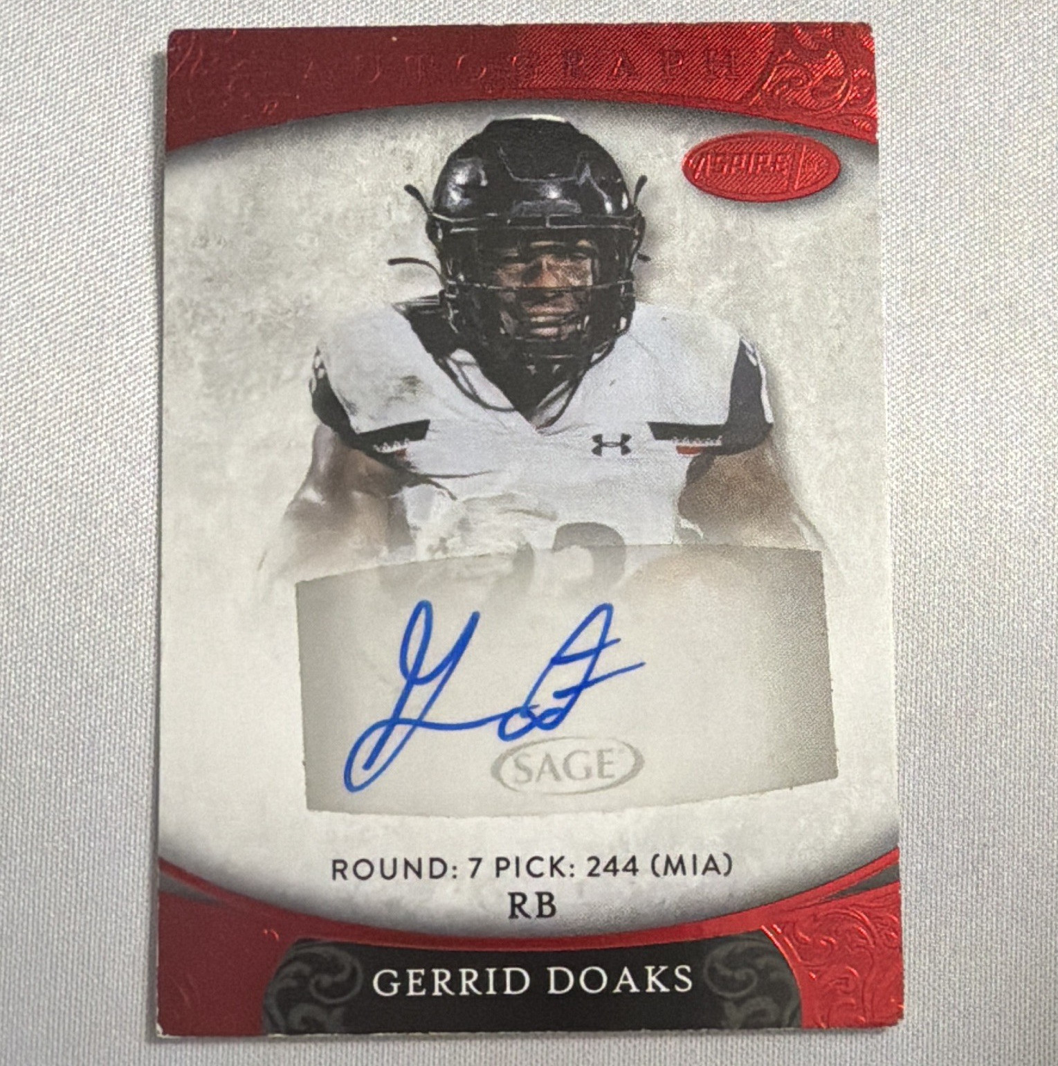 Gerrid Doaks Sage Aspire Autograph #ASP28 Base