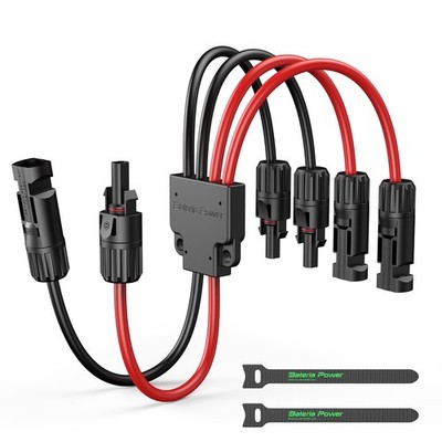 Bateria Power Solar Connectors for 2 Connect up to 2 Panels-1FT 