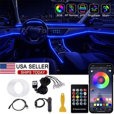 10M RGB 8 LED Car Interior Ambient Guide Light Strip Decor Atmosphere Door Light