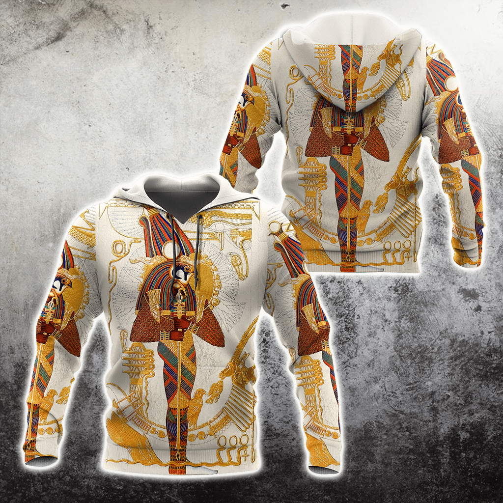Ancient Egyptian Horus Gods Full Body Printed 3D Hoodie, Perfect Fashion