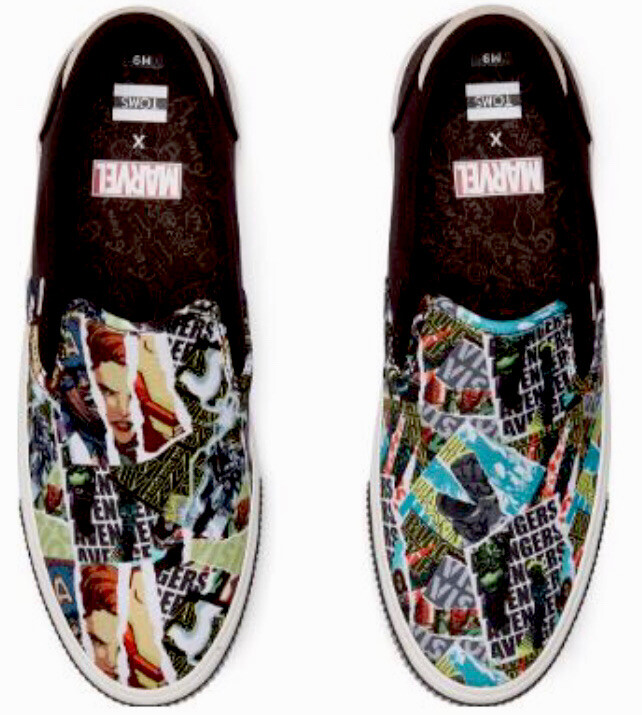 Toms x Marvel Baja Slip On Low Tops Avengers New Toms X Marvel Avengers Baja Mens Slip On Shoes Limited  main image 3