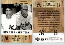 Billy Herman Joe DiMaggio 2001 Upper Deck Legends of New York #155