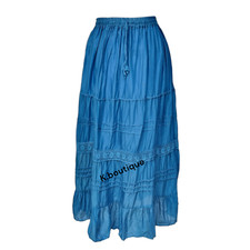 Cotton Skirt Maxi Embroidered Lace Gypsy Boho Casual Festival 10 12 14 16 18 20