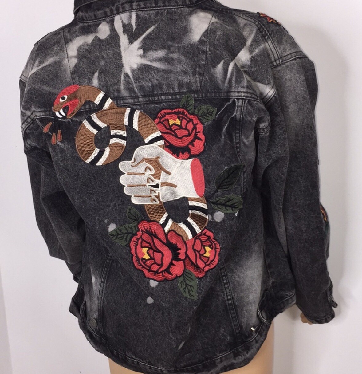 Reason jean jacket XL button up logo - image 1
