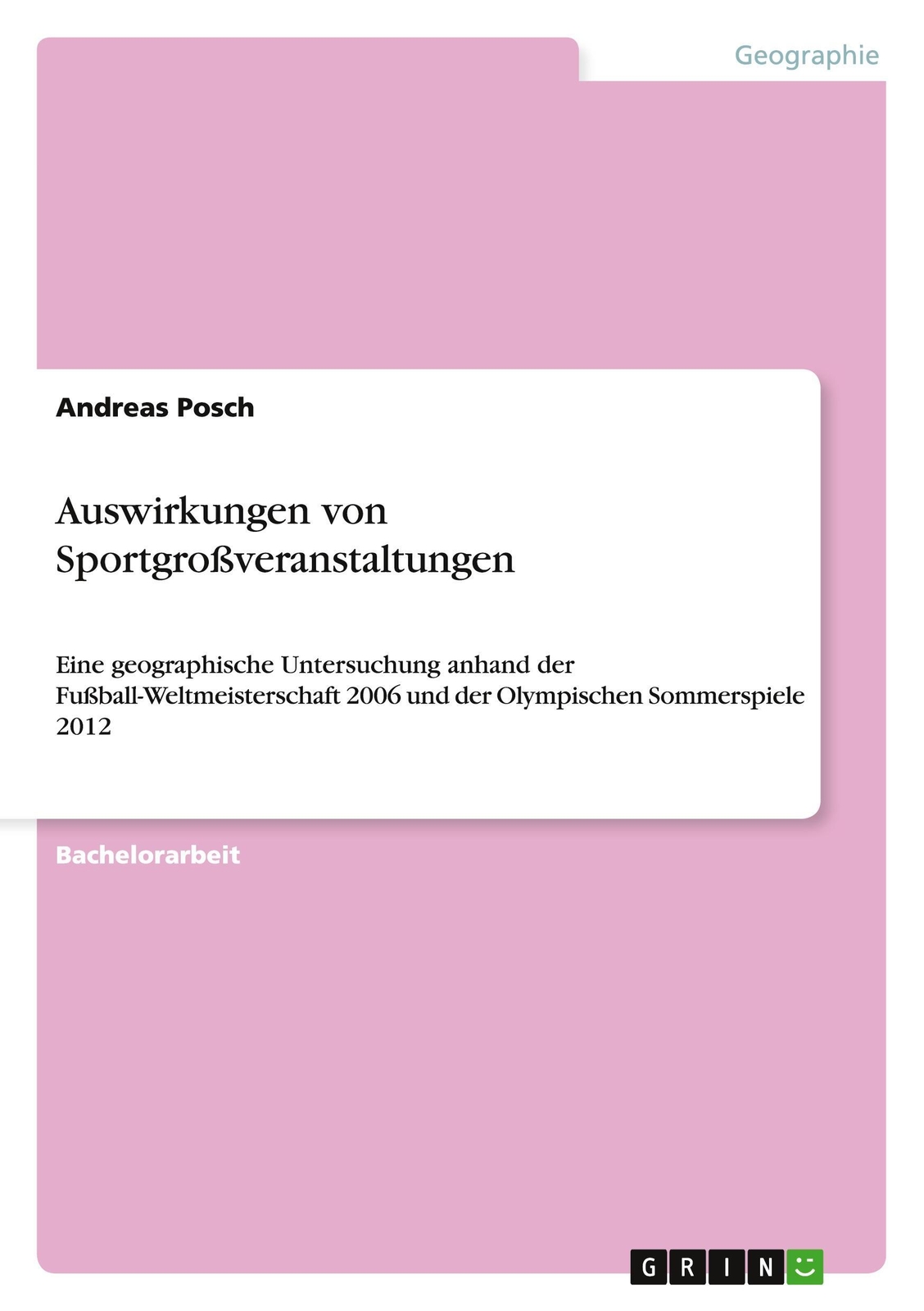 Thumbnail - Auswirkungen Von Sportgroßveranstaltungen | Andreas Posch |