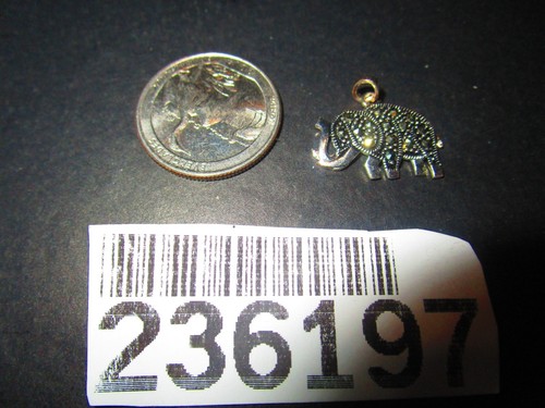 Sterling Marcasite Good Luck Elephant charm