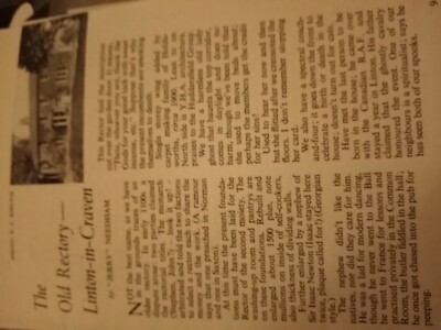 Bbn1 Ephemera 1960s youth hostel yha article the old rectory Linton in craven 