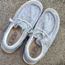 Hey Dude Women's Gray Fabric Slip On Shoes Size 6