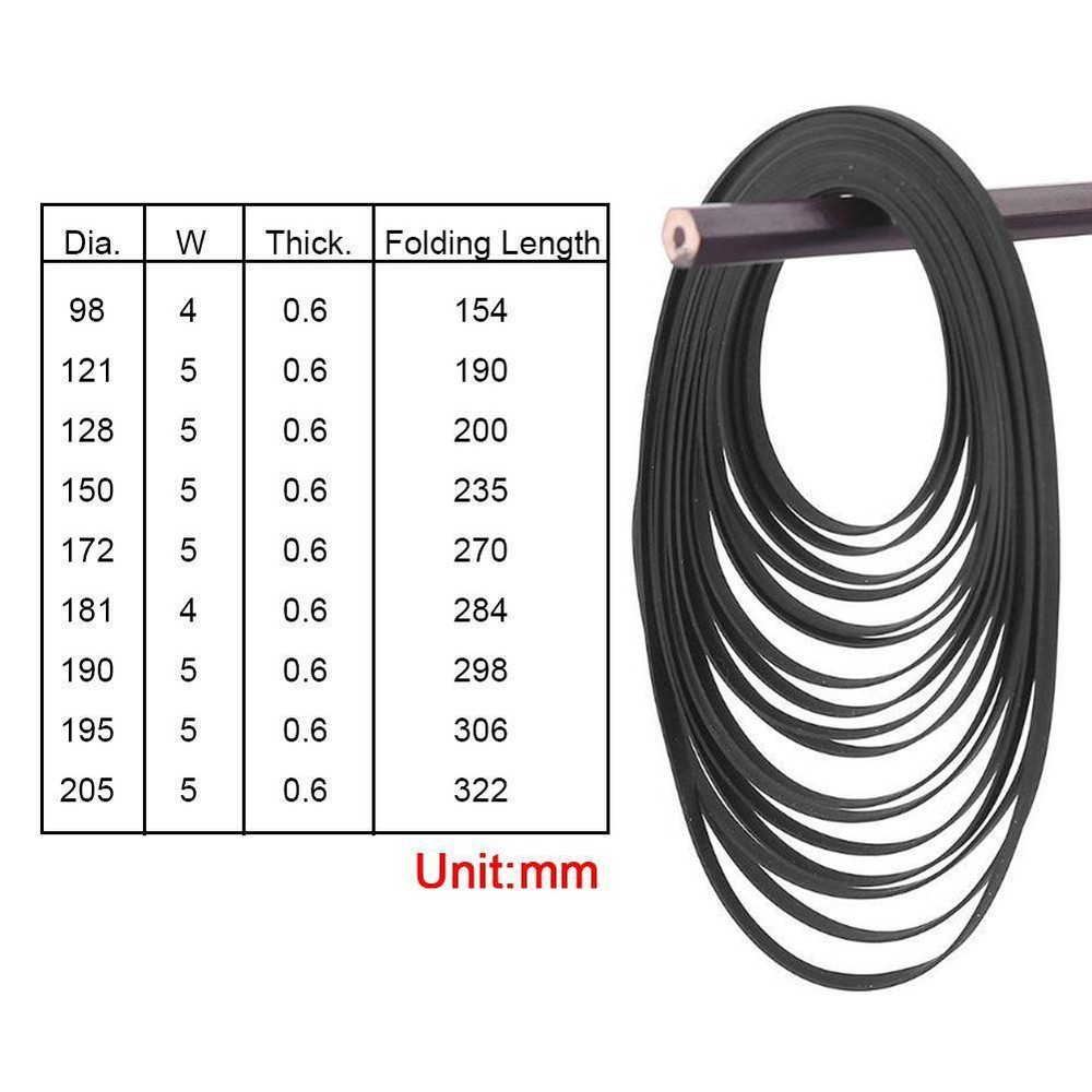 All Size Rubber Drive Belt Turntable Replacement For Phono/ Black us new