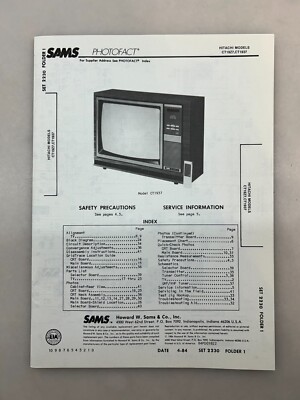 Hitachi CT19Z7 CT1937 Service Manual Sams Photofact Free Shipping