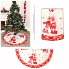 Christmas Tree Skirt Base Floor Mat Cover Carpet Aprons Xmas Party Decors Deer