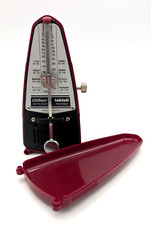 Vintage Wittner Taktell Piccolo Wind Up Metronome Original Burgundy Case Germany