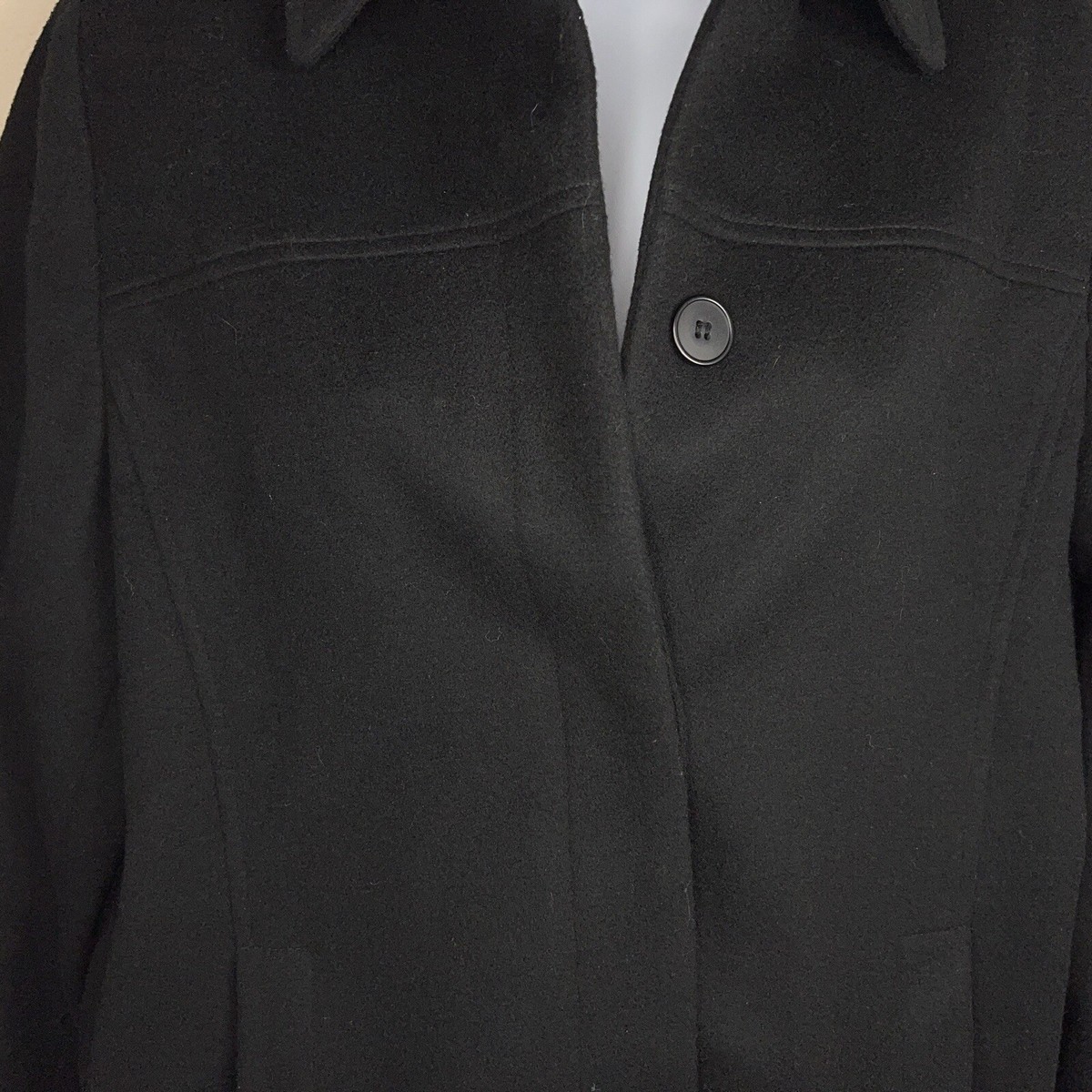 VINTAGE SMALL HERMAN KAY BLACK WOOL COAT LINED WOMENS | eBay