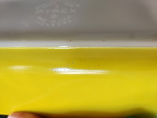 Vintage Pyrex 913 Loaf Cake Ovenware Pan 8½ x 4½ x 2½ Lemon Yellow White - 第 3/12 張圖片