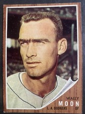 1962 Topps Baseball Wally Moon Los Angeles Dodgers Card #190