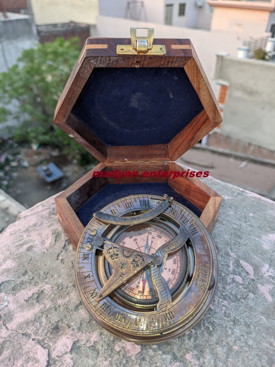 BOUSSOLE VINTAGE ANTIQUE Laiton Boussole De Navigation Nautique