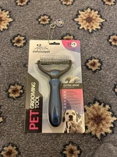 Grooming Tool 2 Sided Undercoat Rake for Pet Cats & Dogs Safe Dematting Comb