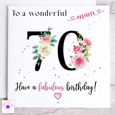 Personalisierte Karte 70. Geburtstag weiblich Mama Schwester Oma Freundin Frau Tante